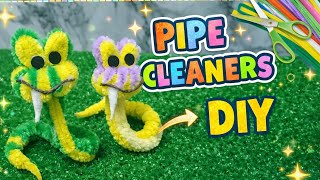 Pipe Cleaner Snake DIY 🐍 Easy & Cute Crafts | Fun Pipe Cleaners Art #pipecleaner #diy #craft #viral