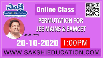 PERMUTATION   FOR  JEE MAINS  &  EAMCET