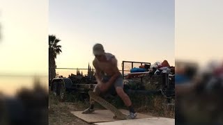 Skate Jump Nut Shot At Golden Hour