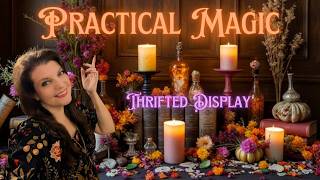 Thrifted Fall and Halloween Decor - Creating a Practical Magic Inspired Apothecary Display