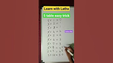 Maths tricks | 5 table multiplication | easy trick