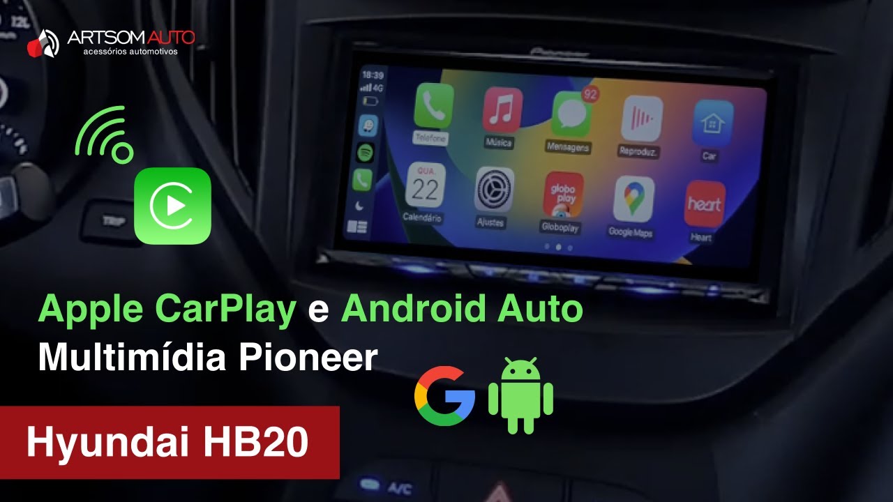 Hyundai HB20 - Multimídia Pioneer Apple CarPlay e Android Auto