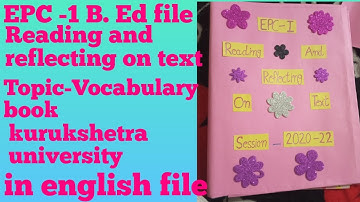 vocabulary Ato Z|EPC-1|in english|B.Ed|