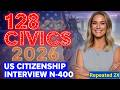 USCIS 128 Civics Questions and SIMPLE Answers | 2026 Civics Test US Naturalization | 2X | #n400