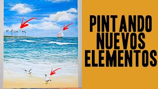 Pintar Playa, Barco Y Aves En Paisaje Marino / IDEAS EN ACRÍLICO