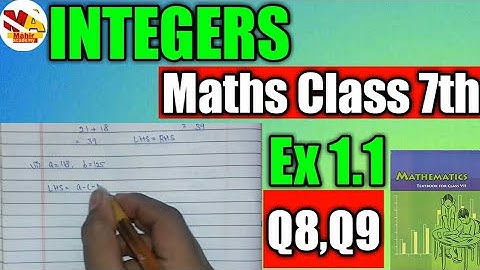 Ex 1.1 | Integers | Chapter 1 | Ncert maths | Class 7 | Q8 | Q9