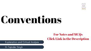 Conventions | Literary Terms | UGC NET NTA PGT TGT English