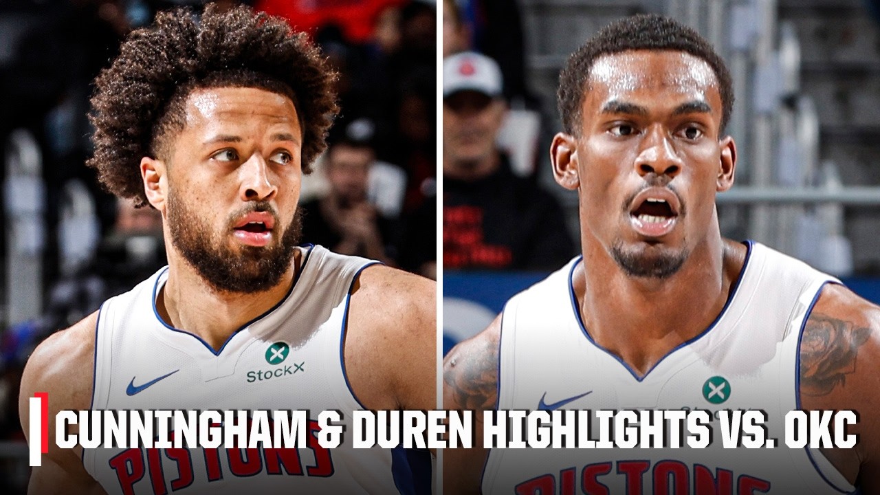 Cade Cunningham & Jalen Duren drop 29-PT double-doubles in Pistons' win vs. Thunder 💪 | NBA on ESPN