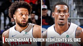 Cade Cunningham & Jalen Duren drop 29-PT double-doubles in Pistons' win vs. Thunder 💪 | NBA on ESPN
