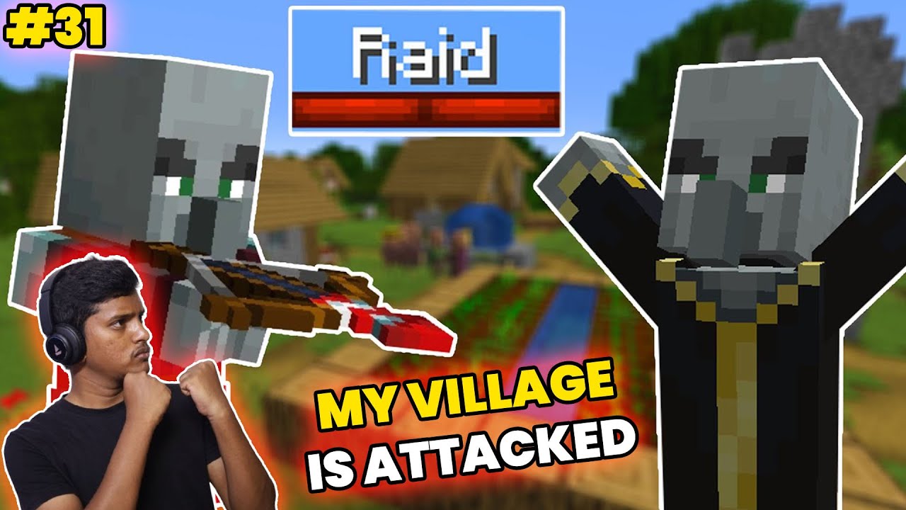 CAN I DEFEND MY CASTLE FROM A PILLAGERS RAID | MINECRAFT GAMEPLAY HINDI ...