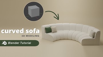 How to make a curved sofa with a boucle fabric in Blender | Blender Tutorial for Beginners