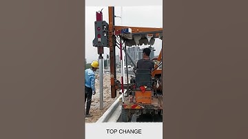 Highway wave guardrail installation and construction #smartwork #goodtools