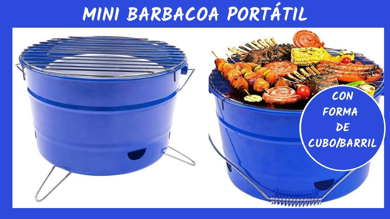 Mini barbacoa portátil con forma de cubo 