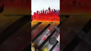 NYC sunset stencil spraypaint