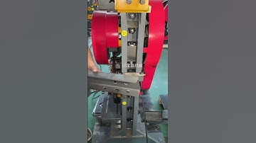 Combined punching and shearing machine, channel steel cutting and punching.  #machinery #ironwork