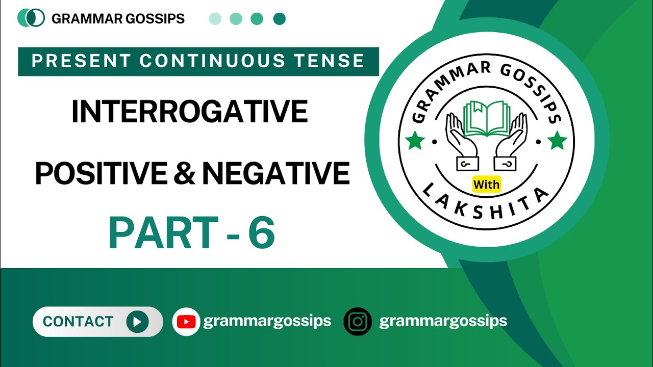 Present Continuous Tense - Interrogative - Positive and Negative ...