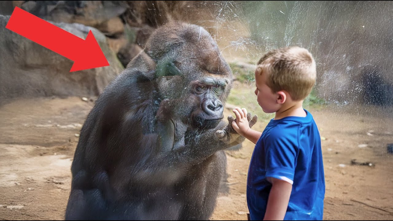 Горилла проявила невероятное сочувствие к мальчику с аутизмом в зоопарке.