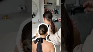 Гладкий пучок быстро на густые и длинные волосы🔥 сохраняете схему! #hairstyle #hair #прически