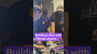 These linemen love LEGO 🏈 building w/ Vikings Walter Rouse and Henry Byrd #nfl #football #skol #lego