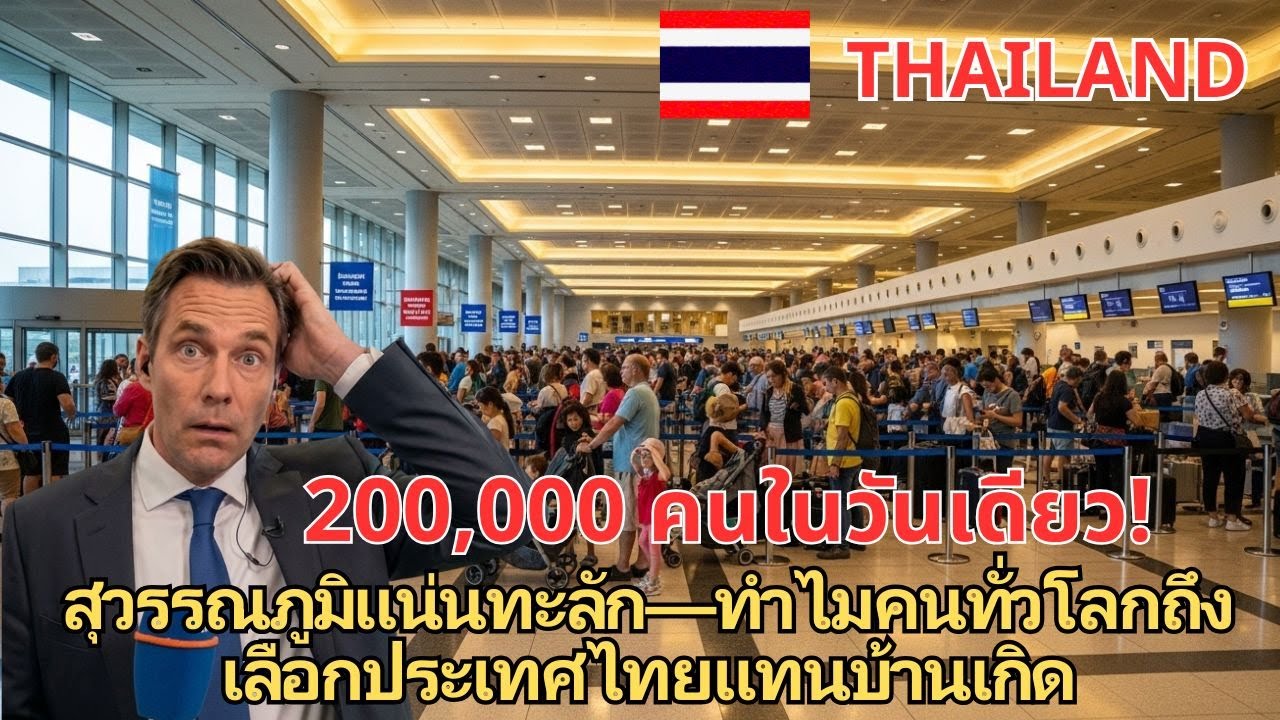 200,000 คนในวันเดียว! สุวรรณภูมิแน่นทะลัก—ทำไมคนทั่วโลกถึงเลือกประเทศไทยแทนบ้านเกิด