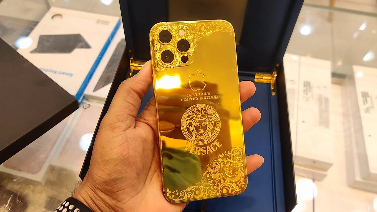 Iphone 12 Pro Max 24k Gold Addition Versace 24k Gold Addition Dubai At Sheeba General Trading Youtube
