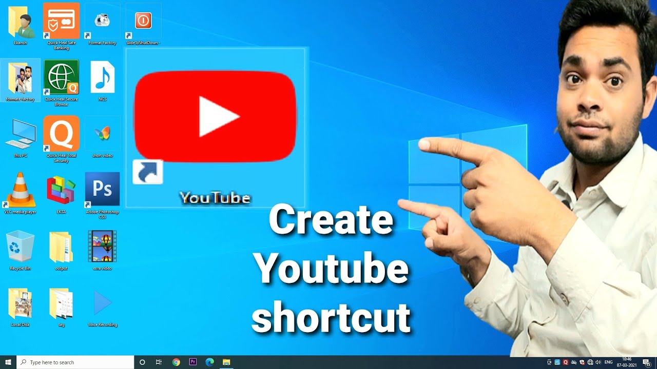 How To Create Youtube Shortcut On Desktop Window 10 | Youtube Shortcut ...