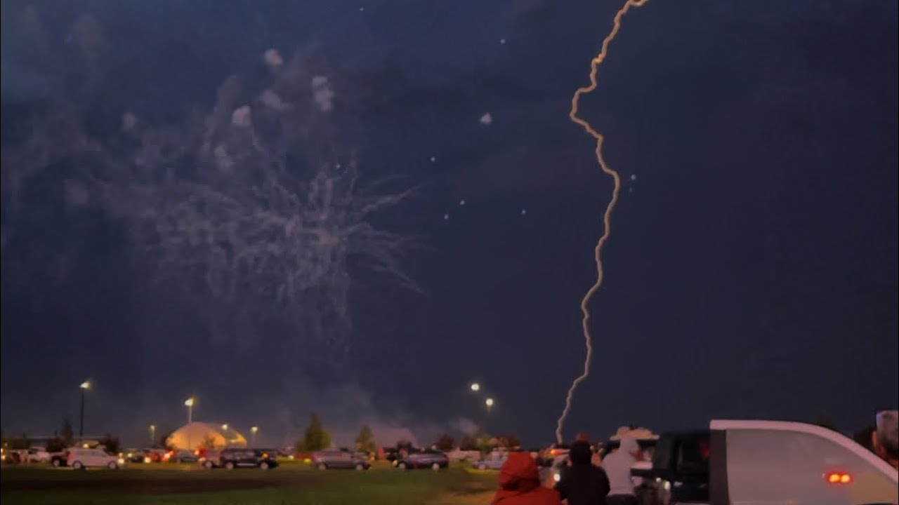 Lightning and Fireworks at the Same Time!