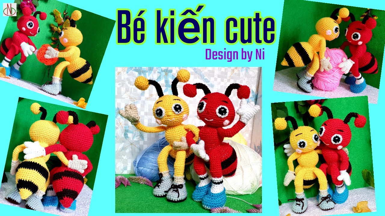 Crochet an ant/ Móc con kiến bằng len siêu cute #crochet  #Nicrochet #1