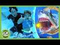 Giant shark toy surprise egg  trex ranch kids adventures