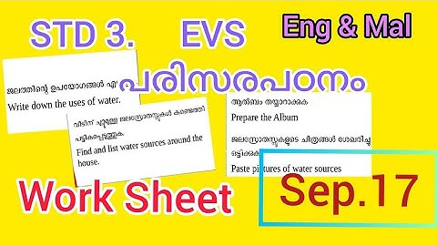 #evs #class3 #std3 | KITE VICTERS STD 03 EVS Work Sheet September 17