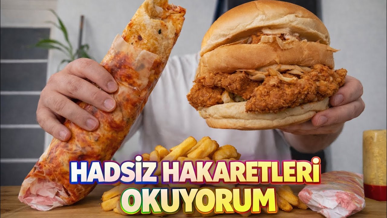 CHICKEN HAMBURGER & ZURNA DÜRÜM MUKBANG ASMR |ÖLÜRSÜN YAKINDA DOMUZ