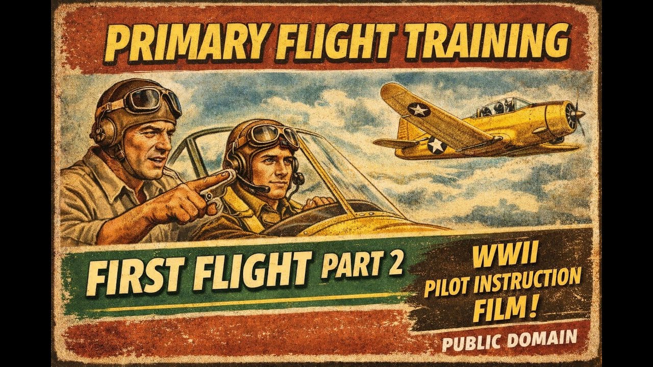 Primary Flight Training – First Flight Part 2 | WWII Pilot Instruction Film (Public Domain)