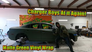 We Vinyl Wrapped A Dodge Charger Matte Army Green!