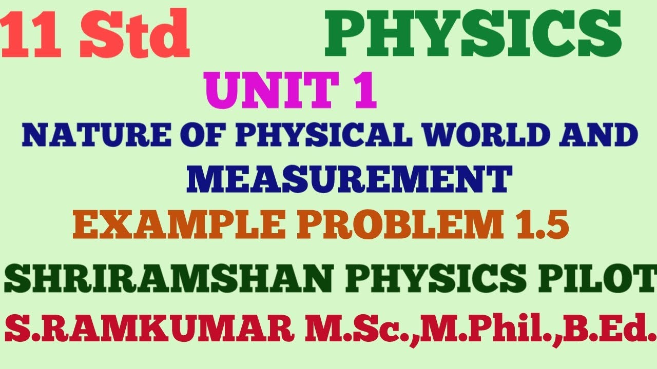 11 Std - Physics - Unit - 1 - Nature of Physical World and Measurement ...