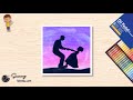How to draw Father and doughter drawing // oil pastel easy drawing