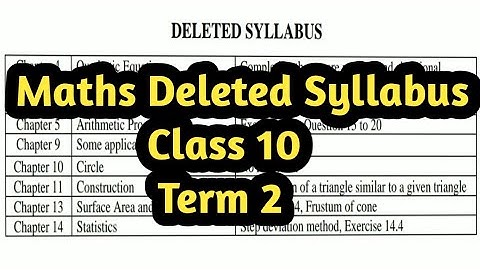 CLASS 10 MATHS DELETED SYLLABUS 2021-22 TERM 2 |Maths Deleted Syllabus Class 10 @Become Topper Study
