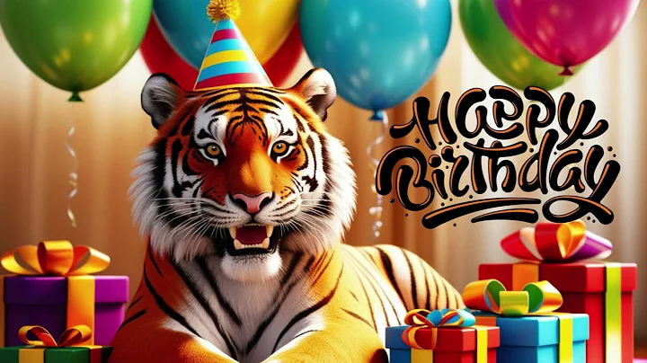 "Happy Birthday" Tiger Theme - TV Art - 4K - Screensaver - Wallpaper - Frame Art