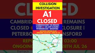⚠️ A1 EARLIER COLLISION 🚨 | NB REMAINS ⛔ | SB - LANE CLOSURE ❌|  CAMBRIDGESHIRE #ukroads #rtc #alert