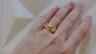 Vídeo: Anillo Oro Escultural Doble Látigo Oro Amarillo