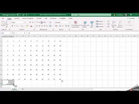 Video: Come Creare Una Tavola Pitagorica In Excel