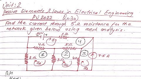Calculate current through Mesh Analysis | PU 2021 Qn3a | ECM | 3rd Sem | Prashant YT | BE Civil |