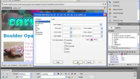 Dreamweaver CS5 Tutorial Editing an External Style Sheet Adobe Training Lesson 9.3