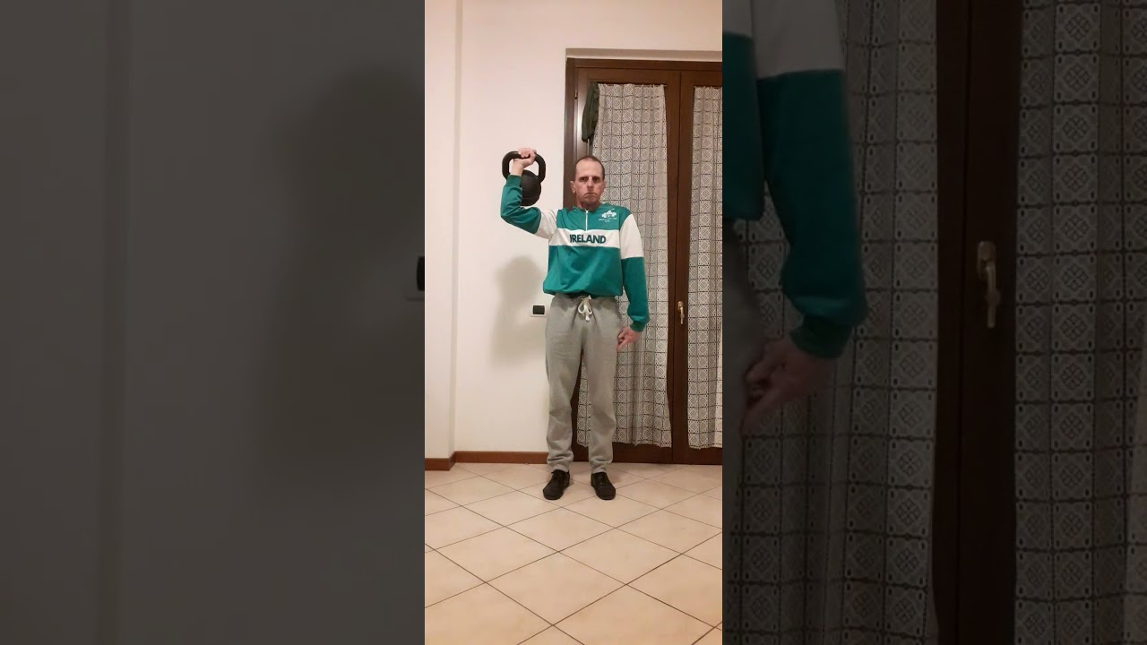 One arm side clean and press kettlebell kg 24: controlled movement