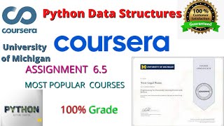 Python Data Structures Assignment 6.5 Solution [Coursera] | Assignment 6.5 Python Data Structures