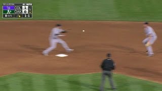 COL@OAK: Tulo makes strong throw to complete DP