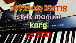 download gratis style manual korg pa 500