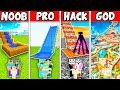 Minecraft: FAMILY SUPER SLIDE CHALLENGE - NOOB vs PRO vs HACKER vs GOD in Minecraft Animation