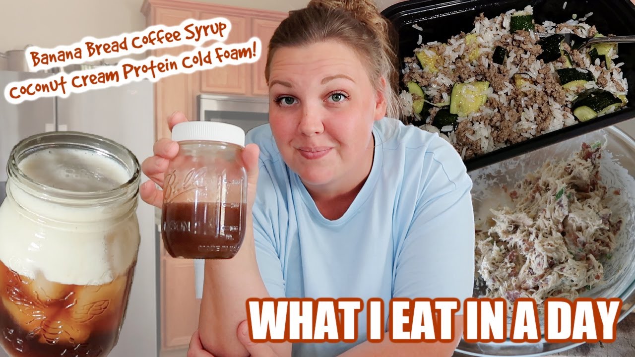 Banana Bread Cold Brew! WHAT I EAT IN A DAY for WEIGHT LOSS! Calorie Deficit + Intermittent Fasting