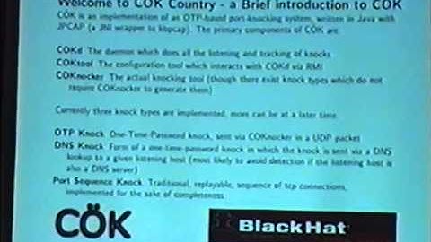 Black Hat USA 2004 - Cryptographic Port-Knocking