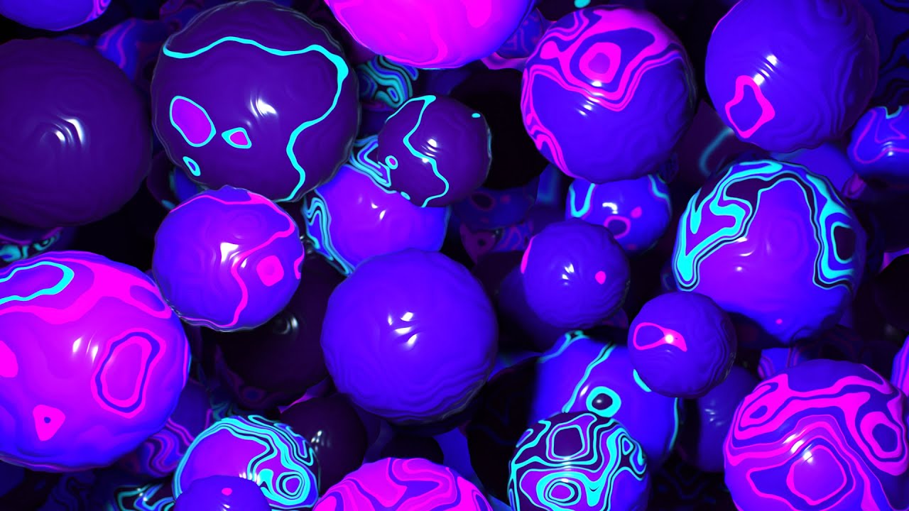 Liquid Paint Balls in Zero Gravity Abstract Background video | Footage | Screensaver